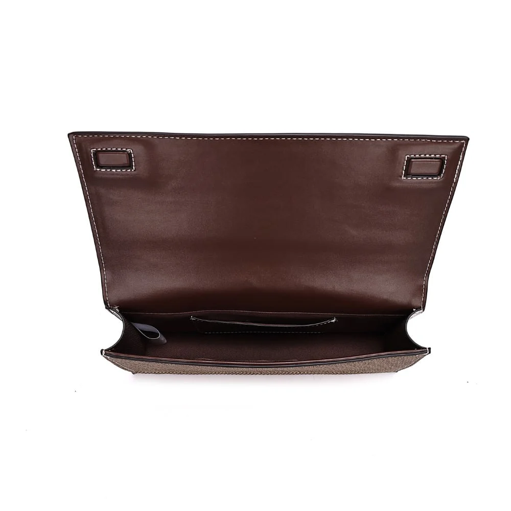 Clutch De Mão Canvas Marrom Cocoa - vista 7 de 7