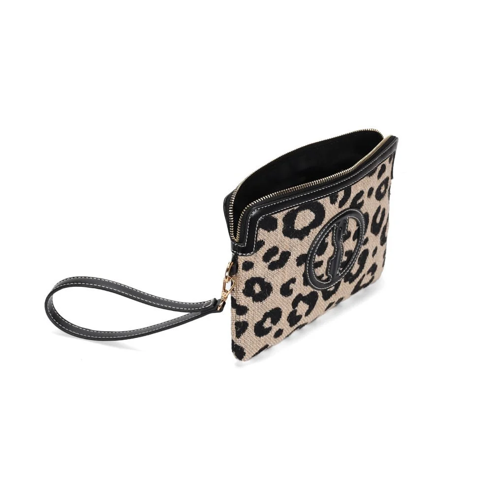 Clutch Tramado Animal Print Onça Preta E Branco - vista 3 de 3
