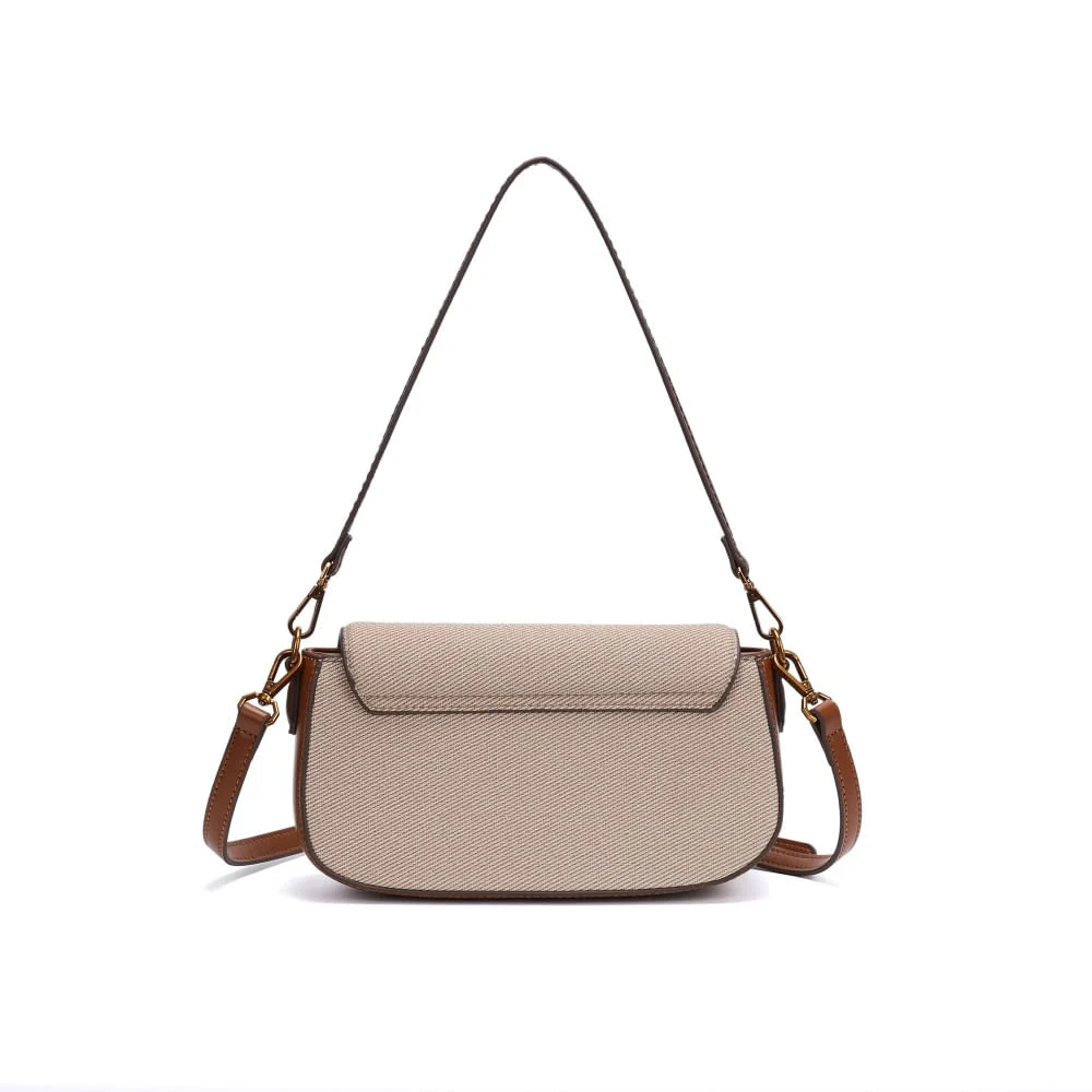 Bolsa Baguete Canvas Bege Alça Dupla - vista 2 de 2