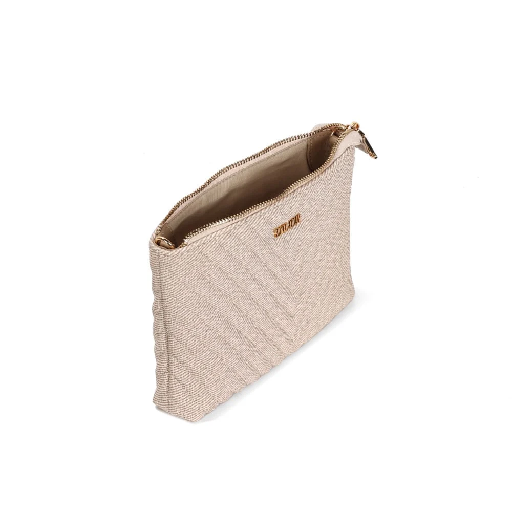 Bolsa Pequena Matelassê Canvas Bege Transversal - vista 2 de 2
