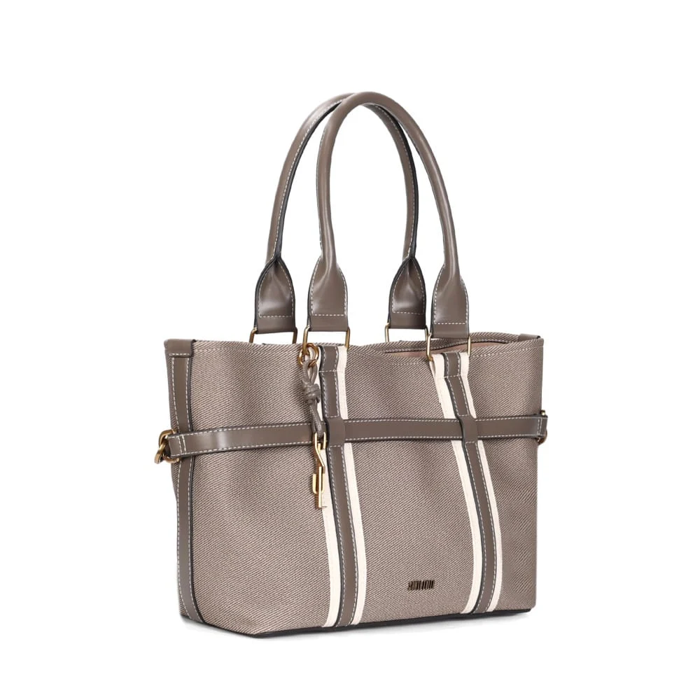 Bolsa Grande E Clutch Floater Cinza Pespontos - vista 2 de 3