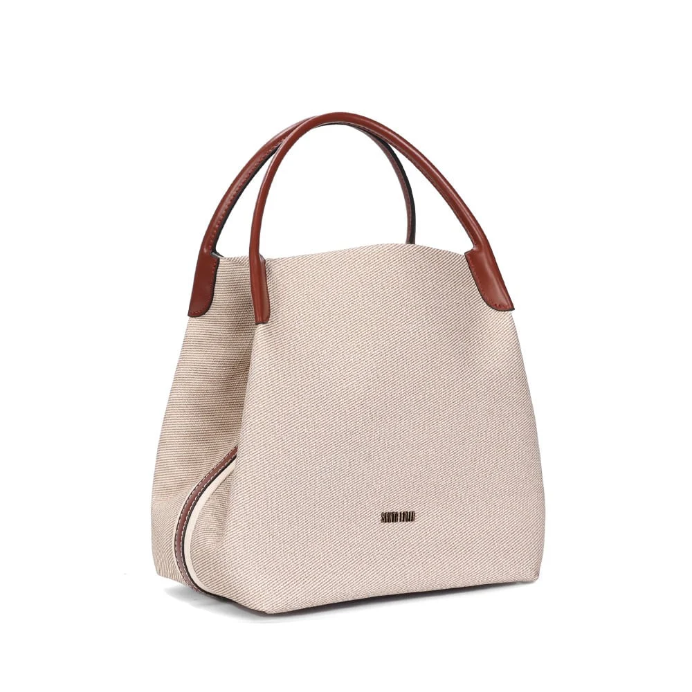 Bolsa Canvas Bege Transversal E Carteira Pequena - vista 2 de 3