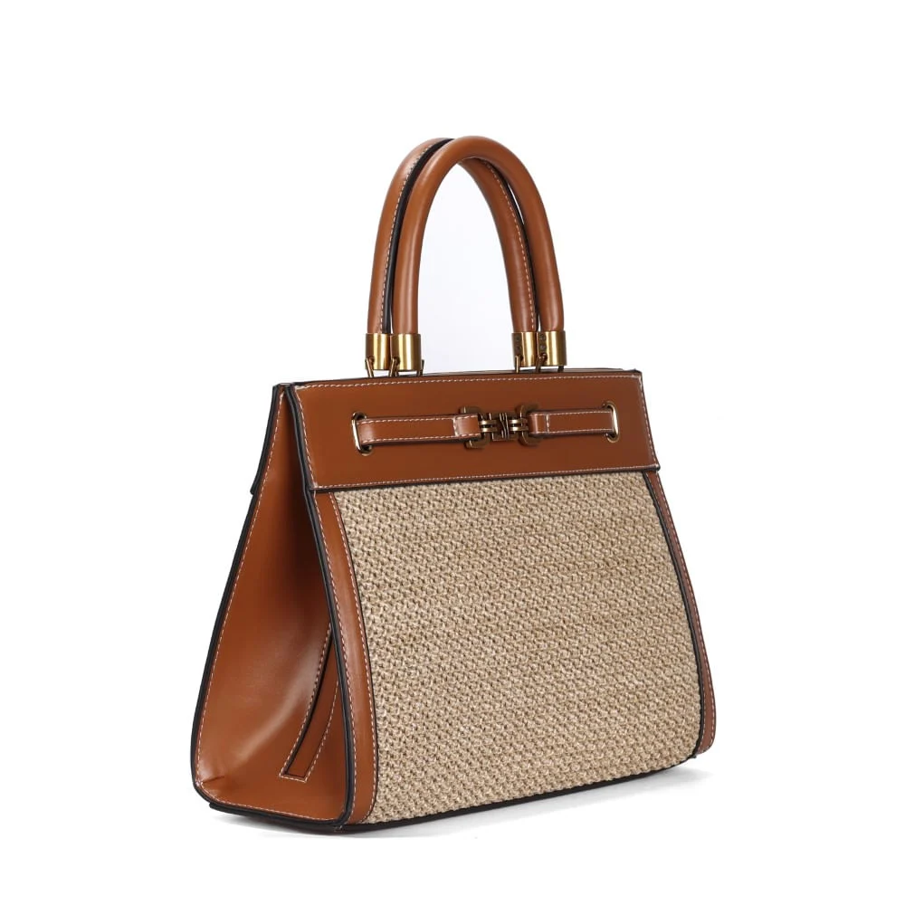 Bolsa Tote Tramado Caramelo Transversal Bridão - vista 2 de 3