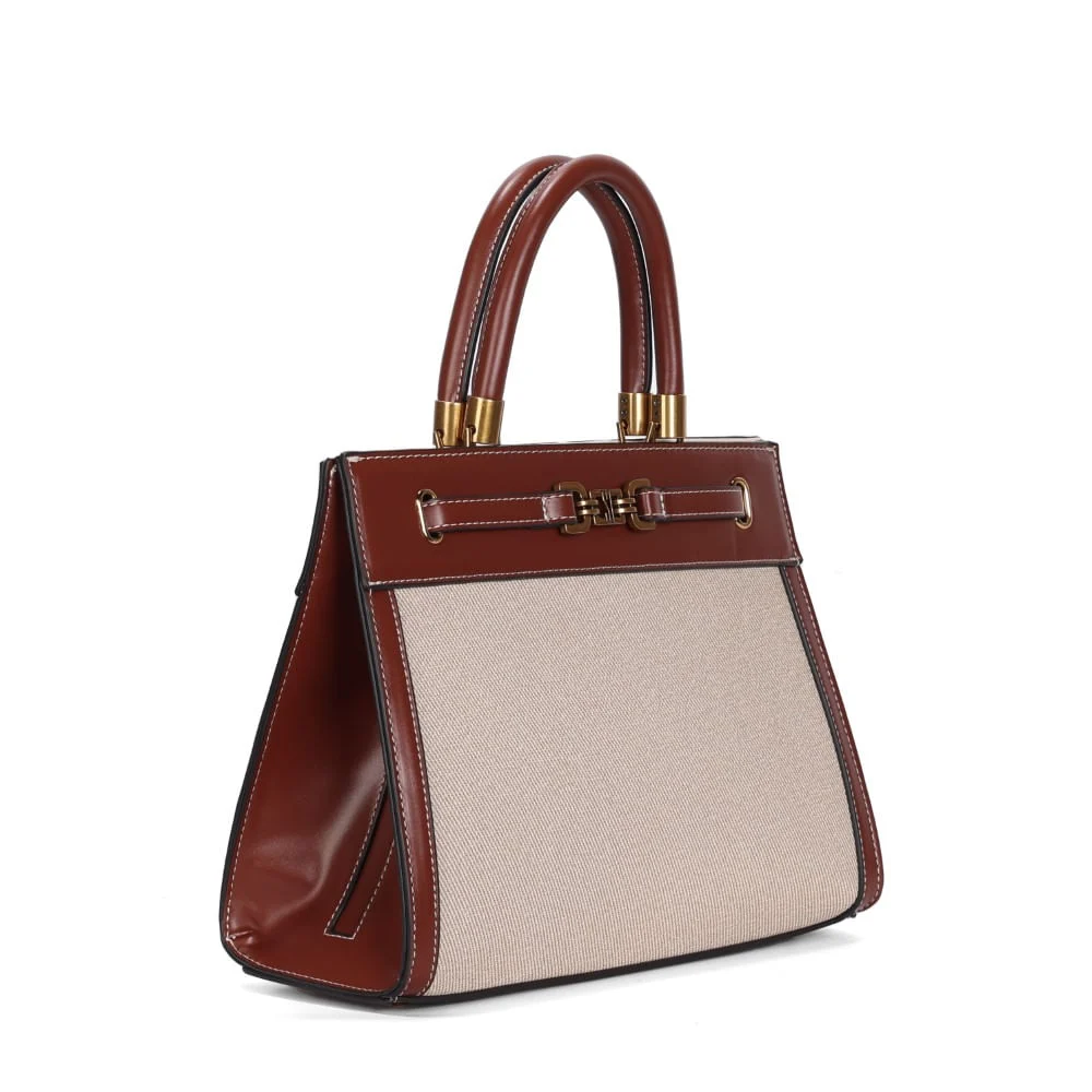 Bolsa Tote Canvas Bege Transversal Bridão - vista 2 de 3