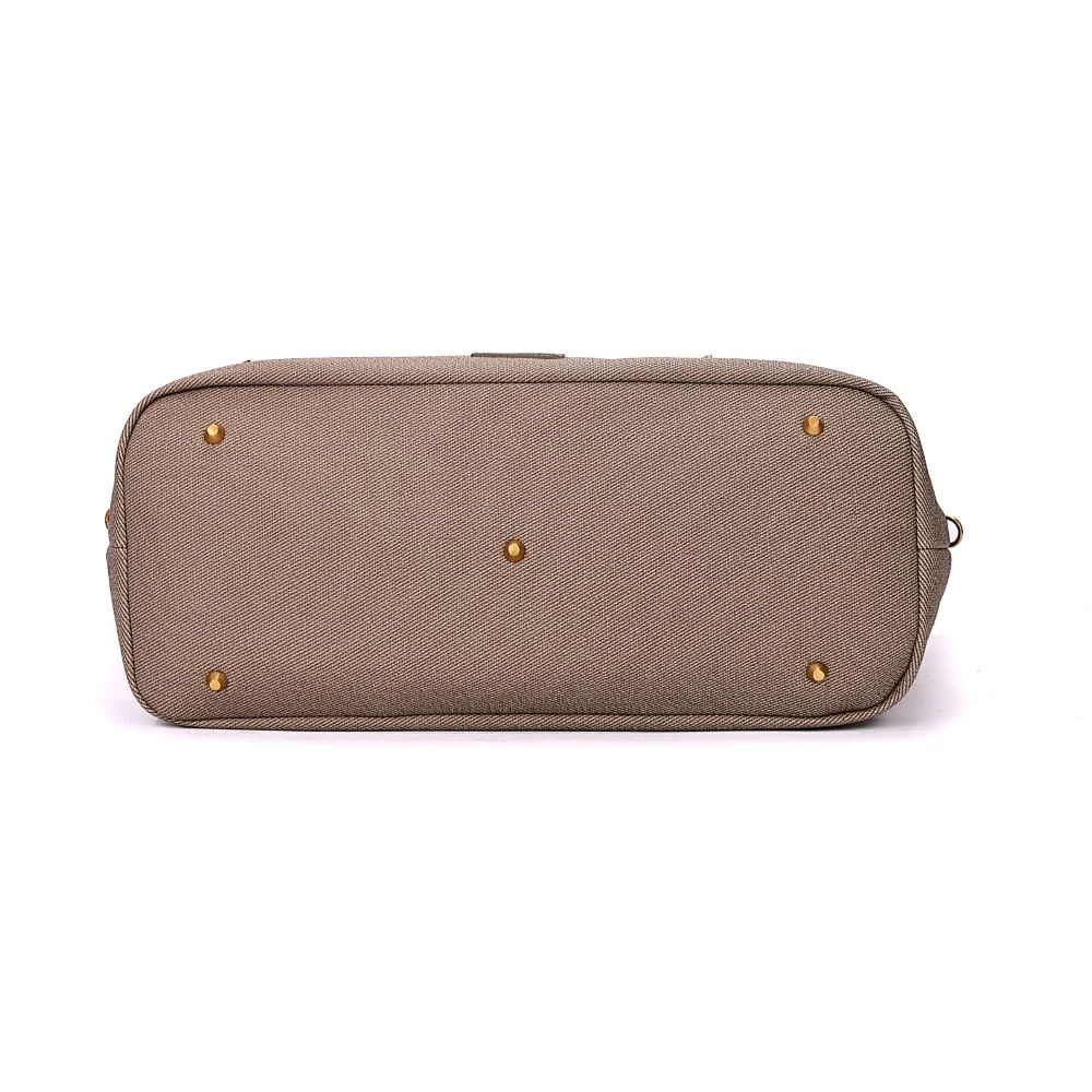Bolsa Mala Canvas Alça Tiracolo Bege Grande - vista 5 de 6