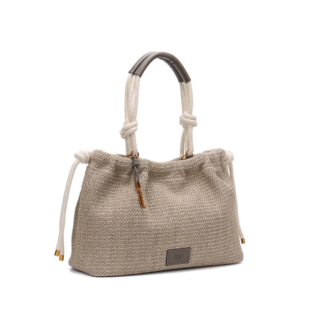 Bolsa Shopper Palha Grande Cinza Fog - vista 2 de 5