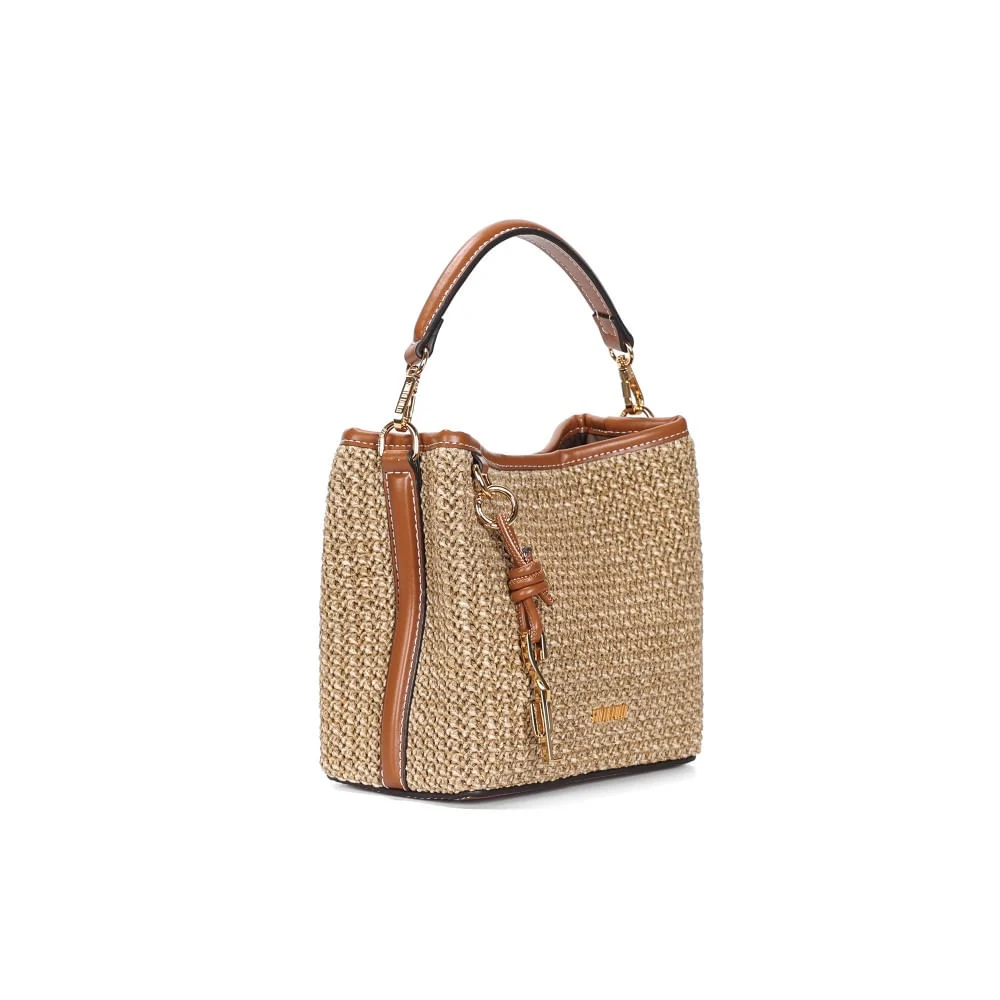 Bolsa Pequena Tramado Palha Bege Sand - vista 2 de 3
