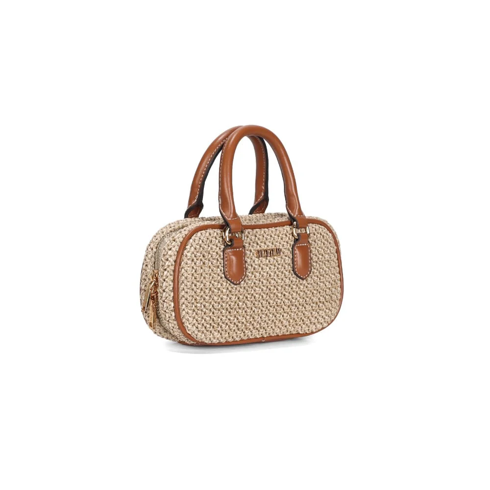 Bolsa Pequena Tramado Transversal Marrom - vista 2 de 3