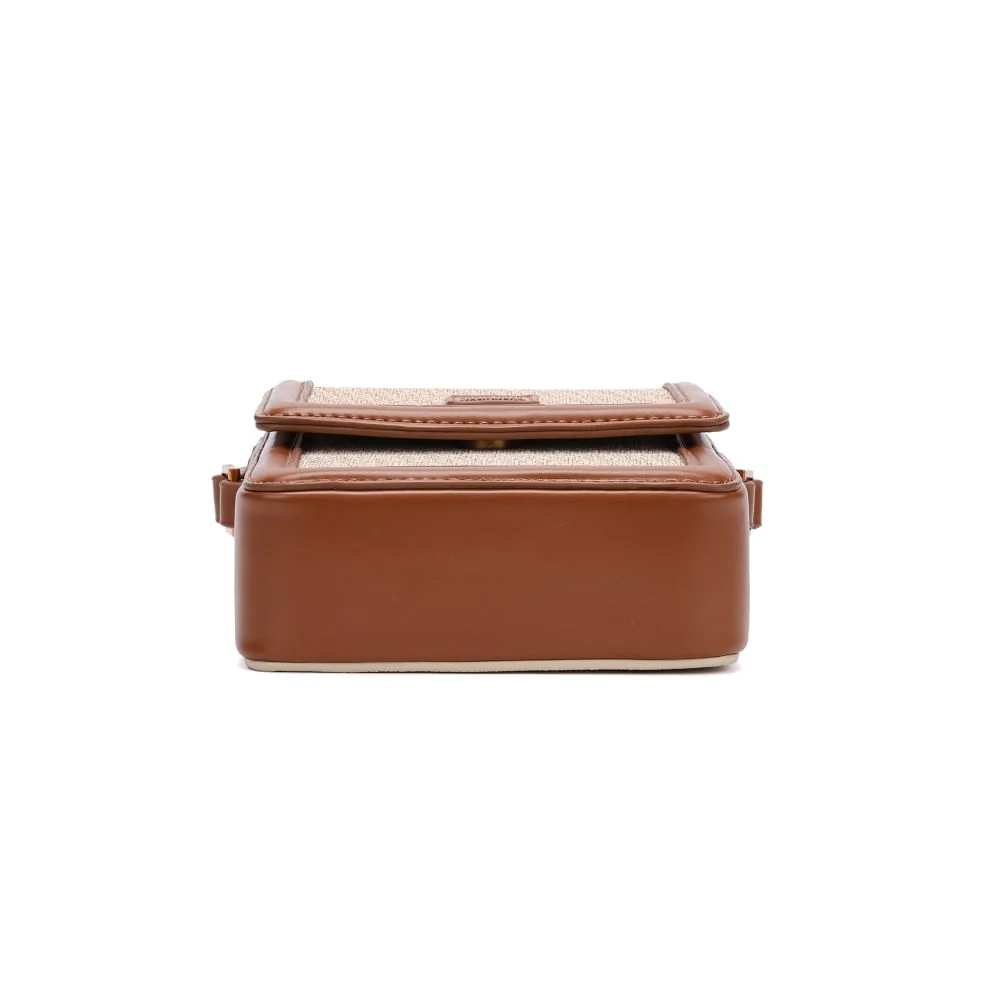 Bolsa Porta Celular Canvas Bege Alça Transversal - vista 4 de 5