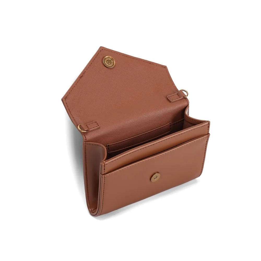 Bolsa Carteira Soft Alça Corrente Transversal Marrom - vista 3 de 3