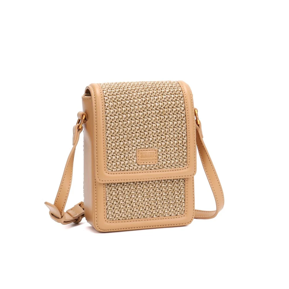 Bolsa Porta Celular Tramado Bege Alça Transversal - vista 2 de 5