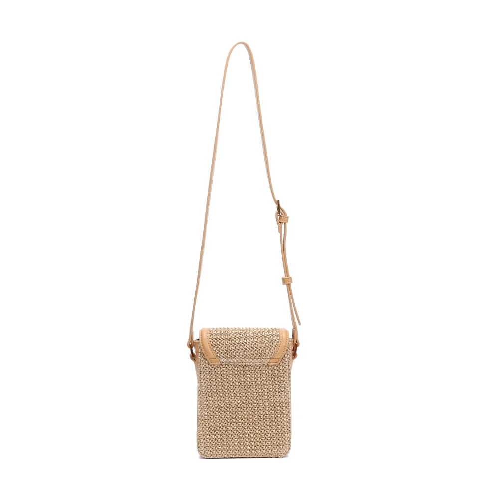 Bolsa Porta Celular Tramado Bege Alça Transversal - vista 3 de 5