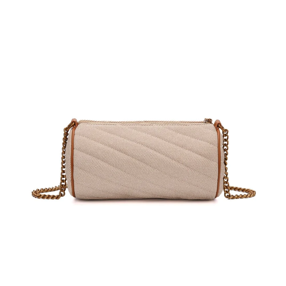 Bolsa Canvas Matelassê Alça Corrente Transversal Bege - vista 2 de 4