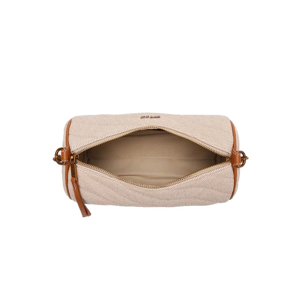 Bolsa Canvas Matelassê Alça Corrente Transversal Bege - vista 4 de 4