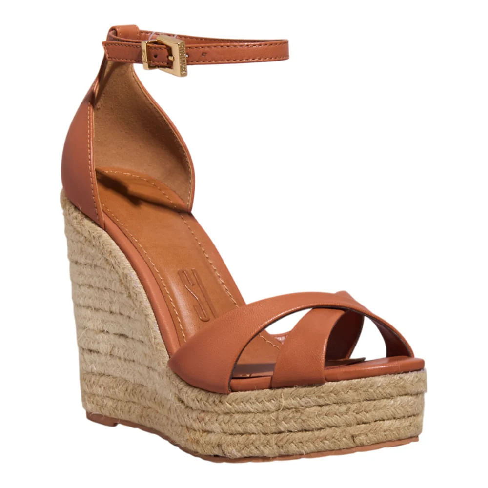 Sandália Espadrille Couro Marrom Safari - vista 2 de 3