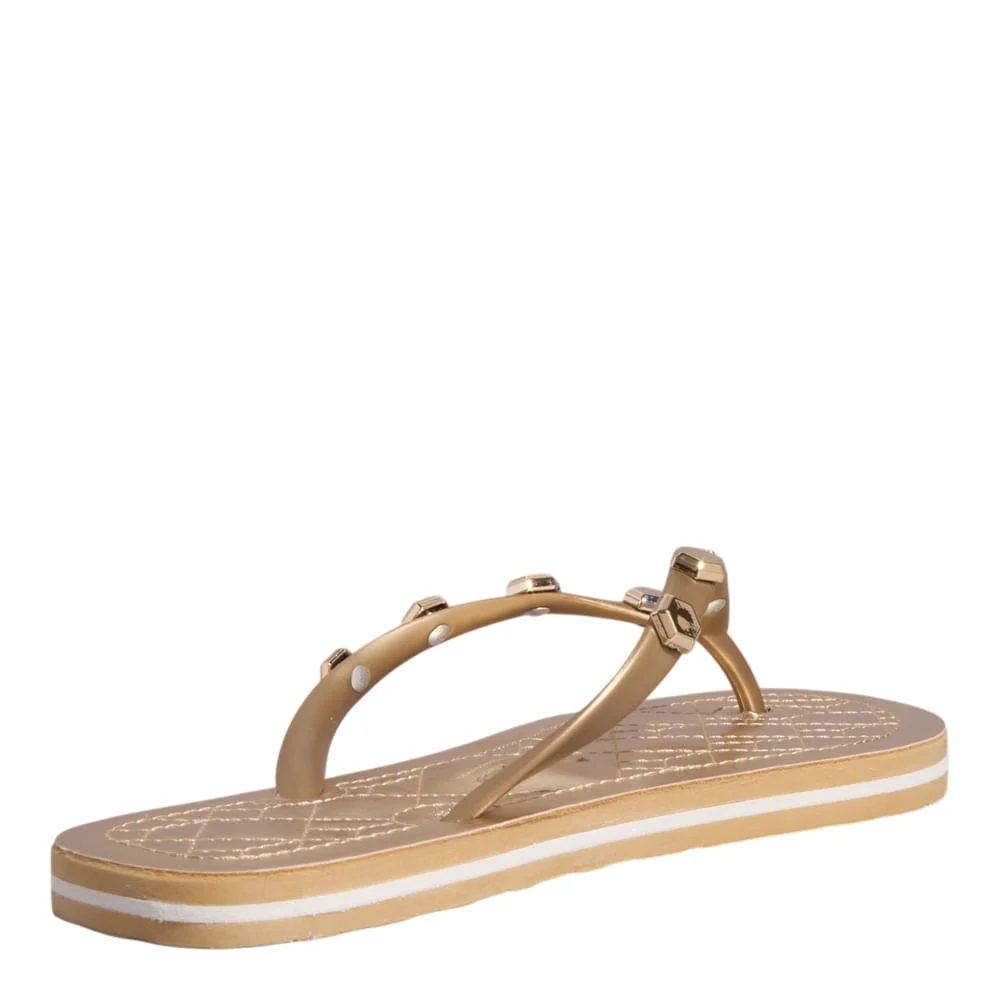 Chinelo Flip Flop Metalizado Matelassê Dourado - vista 3 de 4