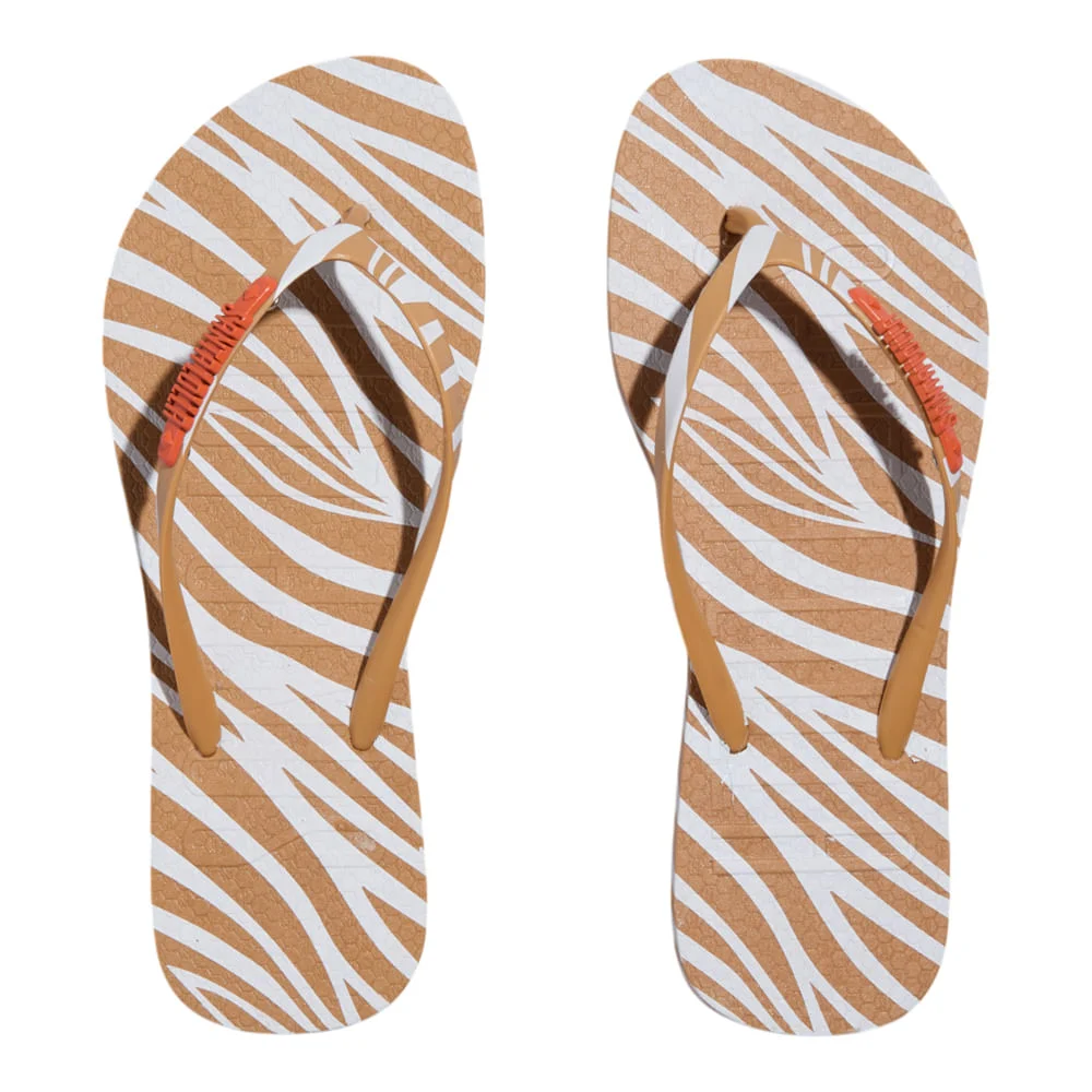 Chinelo Flip Flop Borracha Bege Estampa - vista 3 de 4