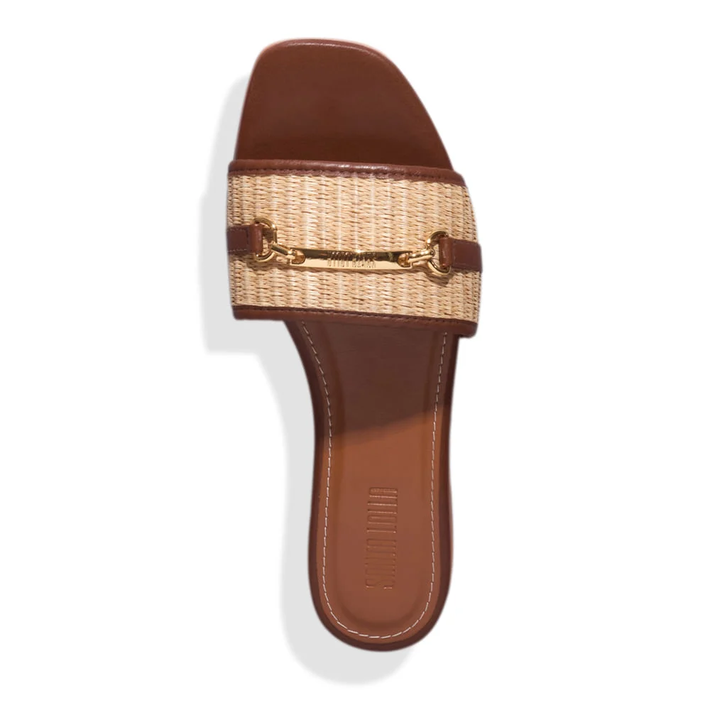 Rasteira Bico Quadrado Napa Soft Marrom - vista 5 de 5