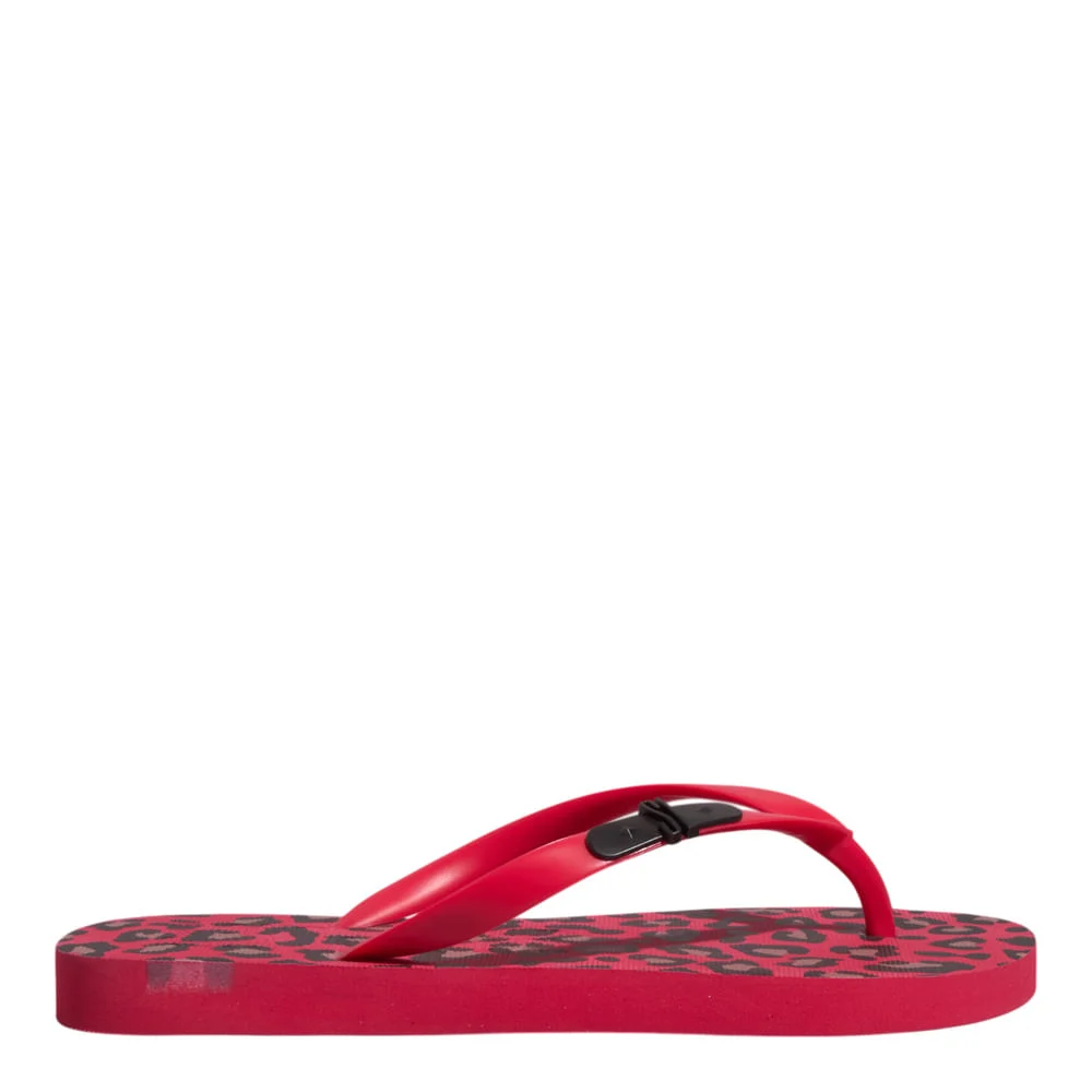 Chinelo Borracha Vermelha Animal Print Onça - vista 1 de 4