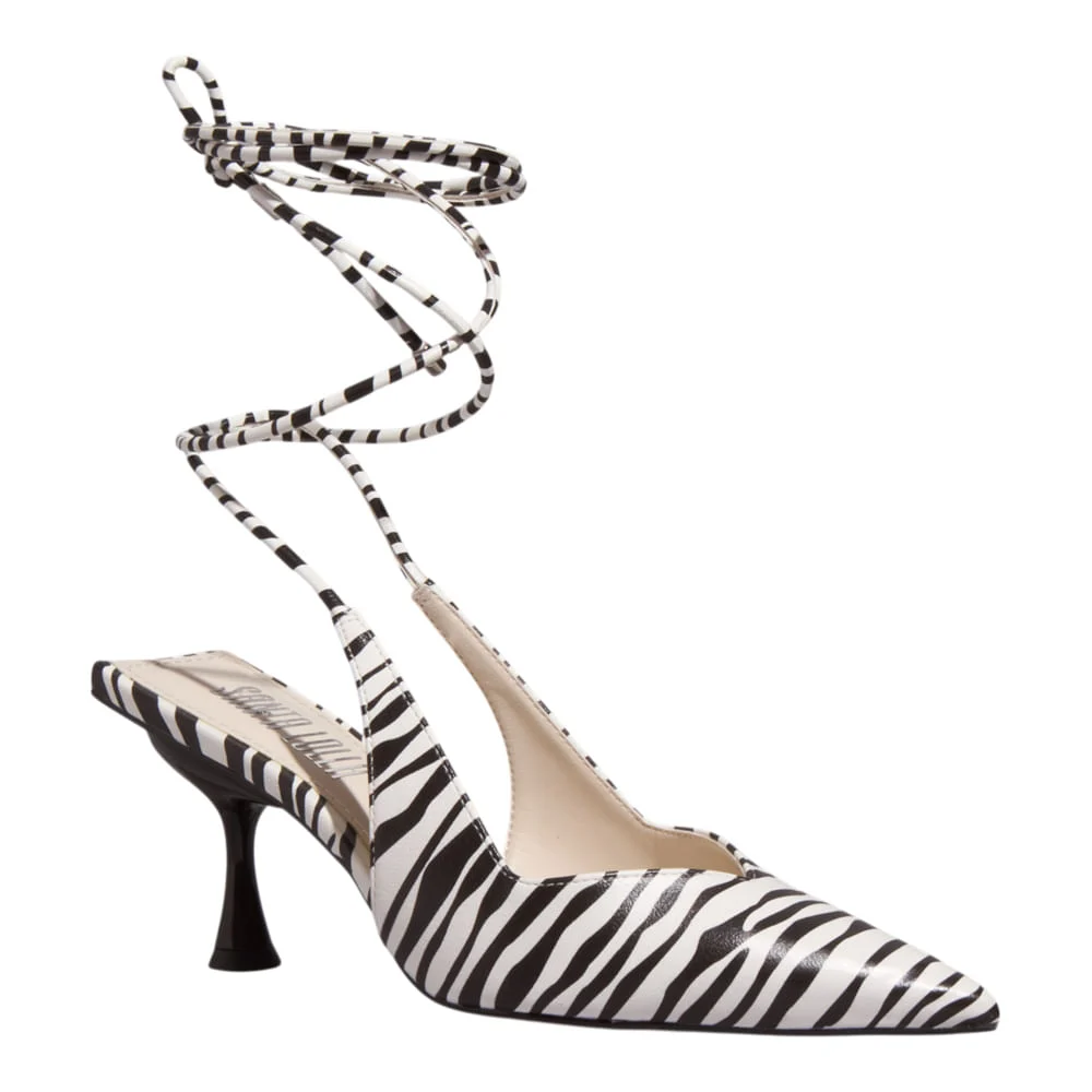 Scarpin Amarração Napa Salto Taça Animal Print Zebra - vista 2 de 6