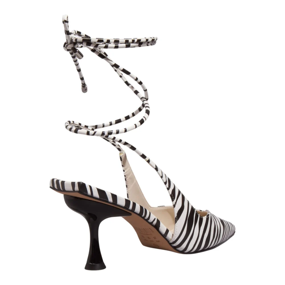 Scarpin Amarração Napa Salto Taça Animal Print Zebra - vista 3 de 6