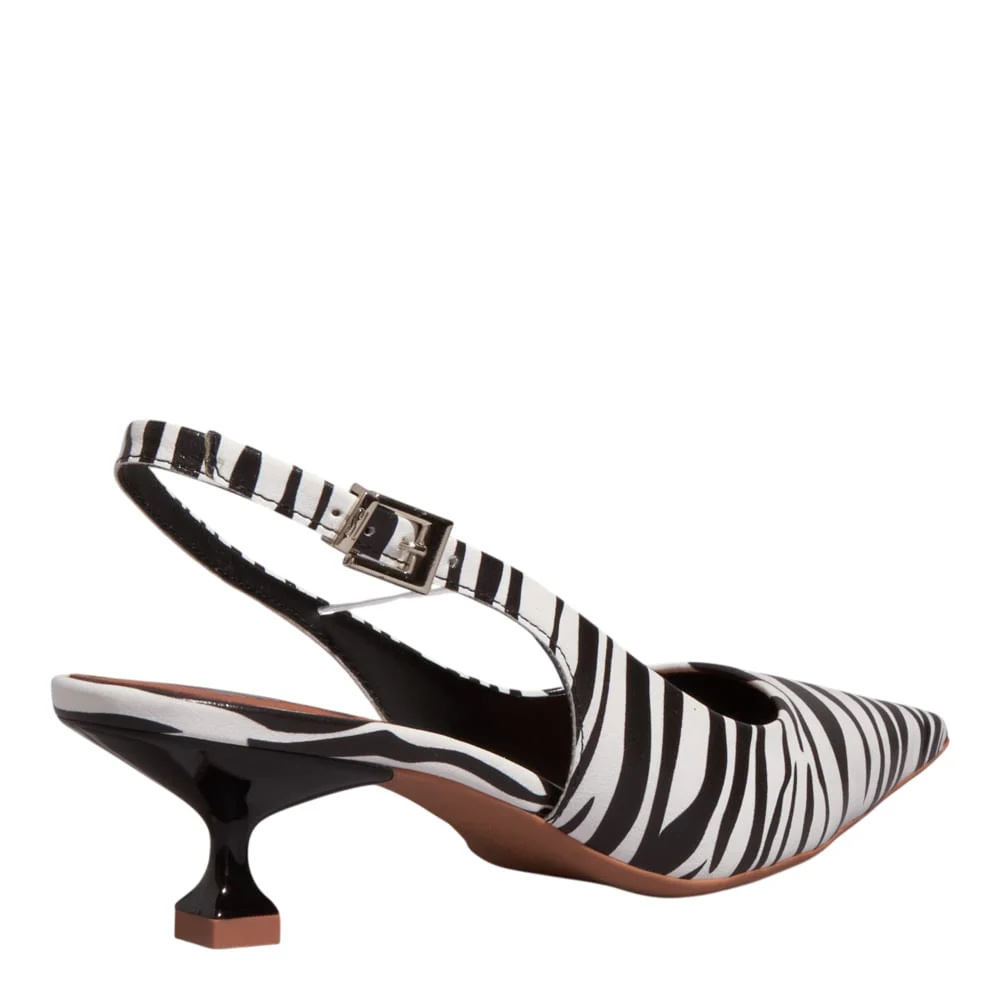 Scarpin Napa Animal Print Zebra Salto Taça - vista 3 de 3