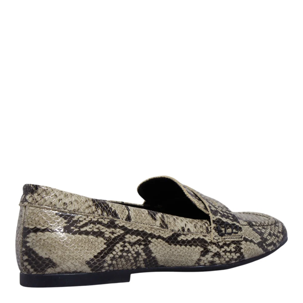Mocassim Couro Animal Print Cobra - vista 3 de 4