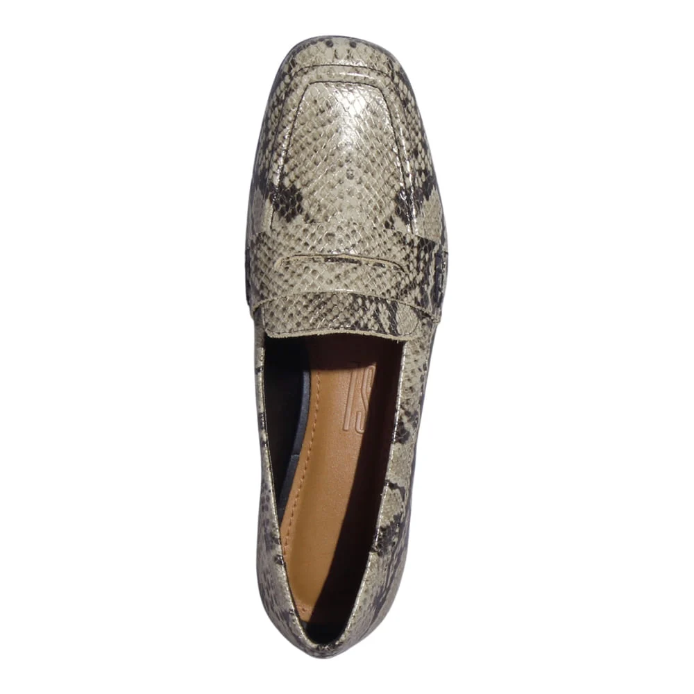 Mocassim Couro Animal Print Cobra - vista 4 de 4