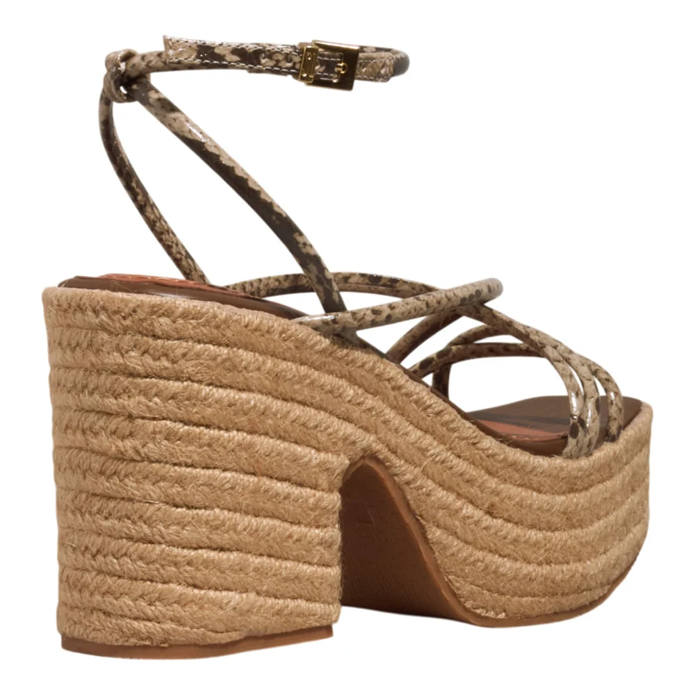 Espadrille Couro Tiras Animal Print Cobra - vista 4 de 5