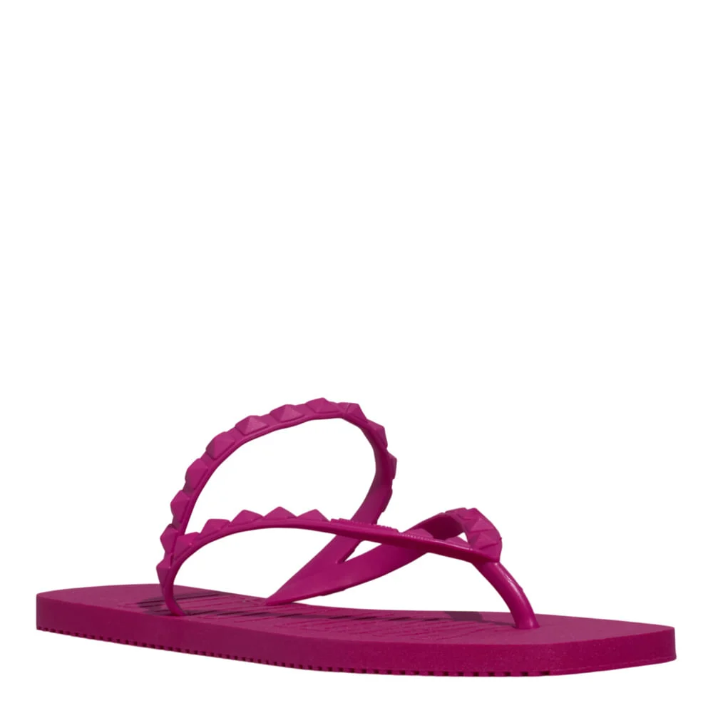 Chinelo Borracha Bico Quadrado Rosa Pink - vista 2 de 4