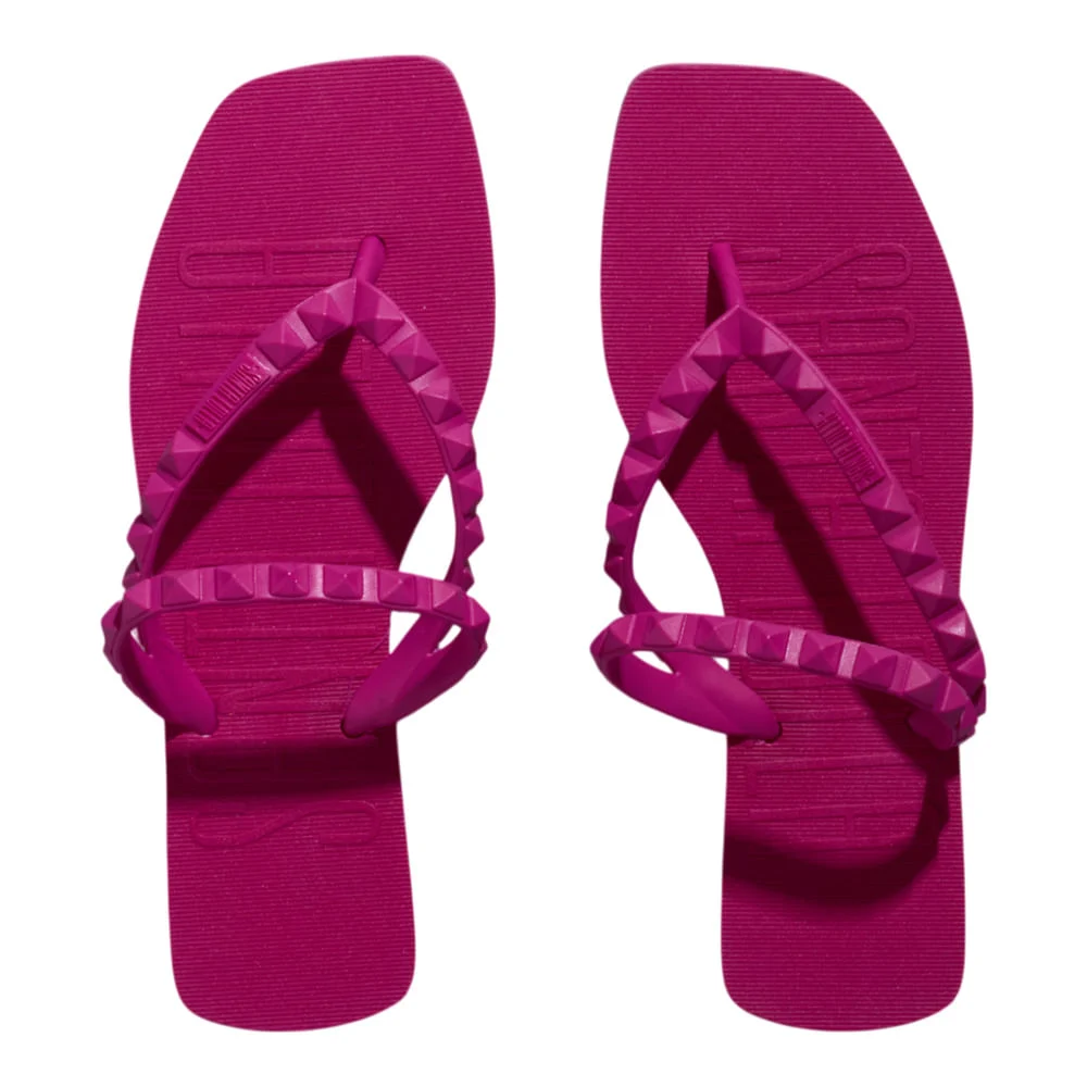 Chinelo Borracha Bico Quadrado Rosa Pink - vista 4 de 4