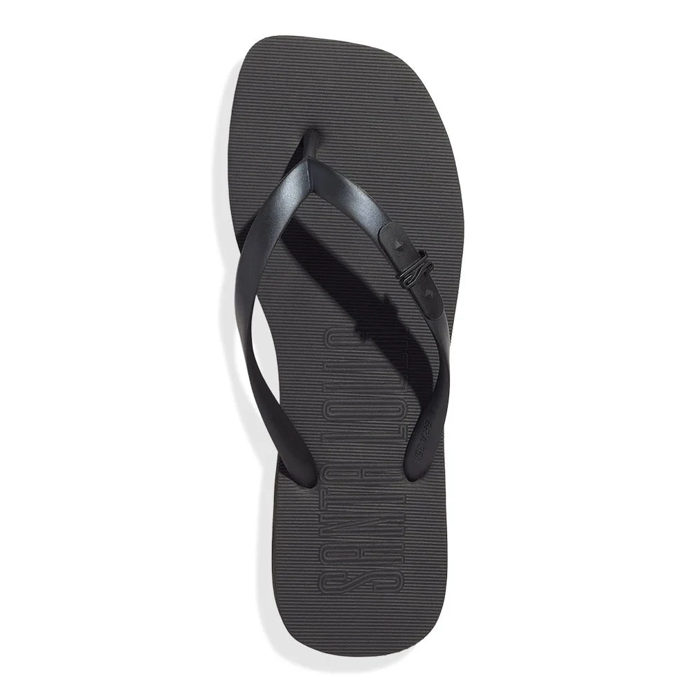 Chinelo Borracha Bico Quadrado Preto - vista 4 de 5
