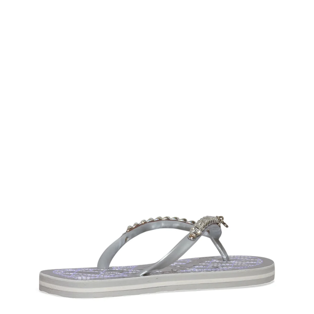 Chinelo Flip Flop Metalizado Specchio Corrente Prata - vista 3 de 5