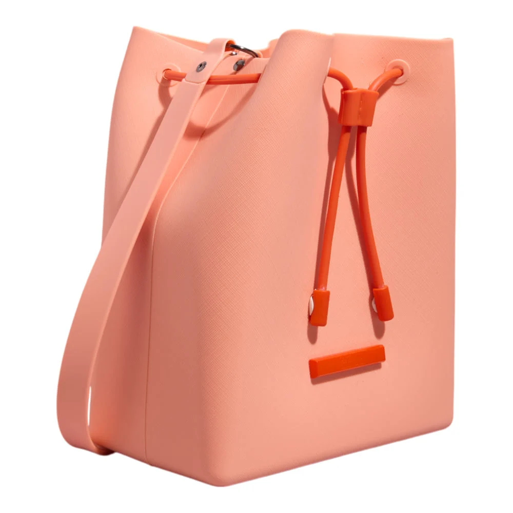 Bolsa Bucket Borracha Laranja Alça Transversal - vista 2 de 3