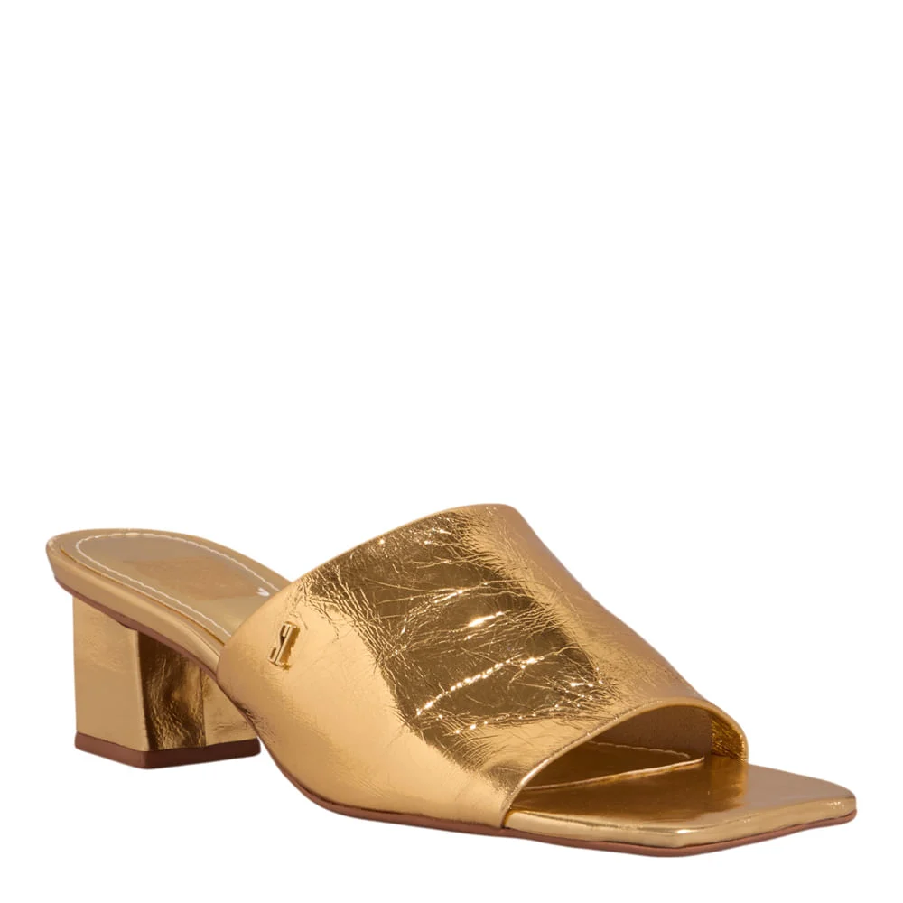 Mule Couro Metallic Balla Ouro 2 - vista 2 de 3