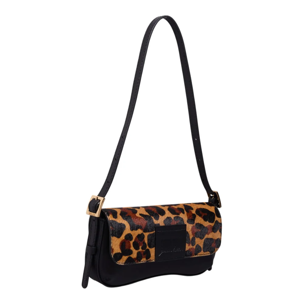 Bolsa P Couro Pelo Estampa Onca Natural - vista 2 de 3