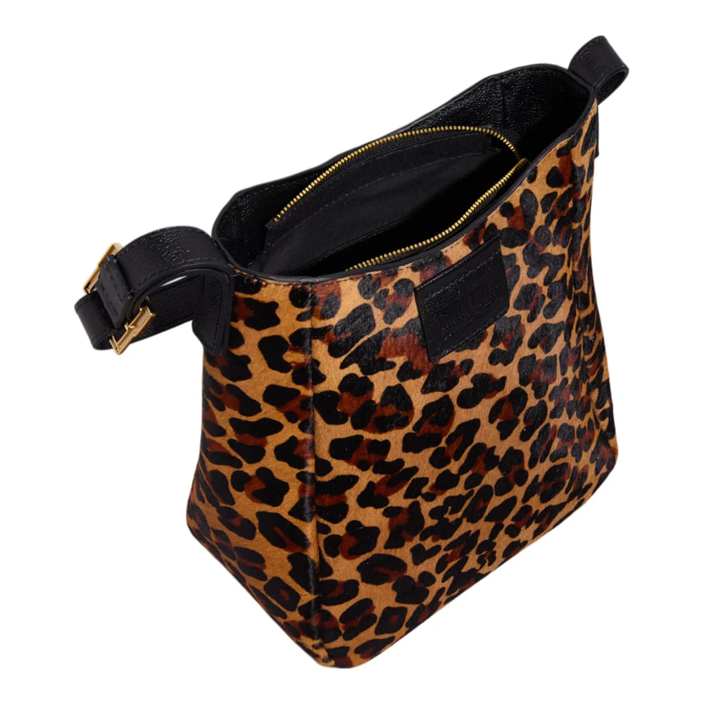 Bolsa G Couro Pelo Estampa Onca Natural - vista 3 de 3