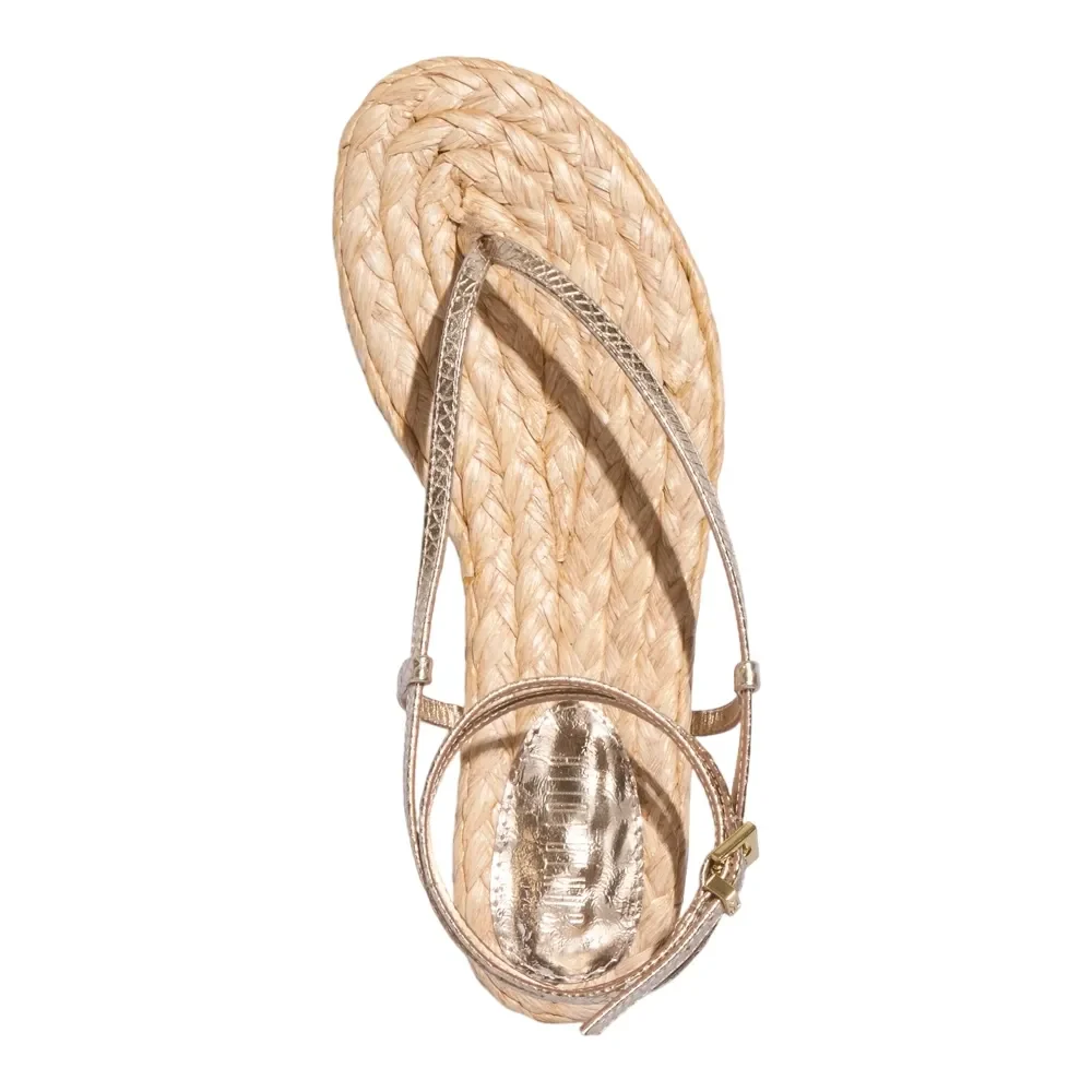 Rasteira Espadrille Metalizada Dourada - vista 6 de 6