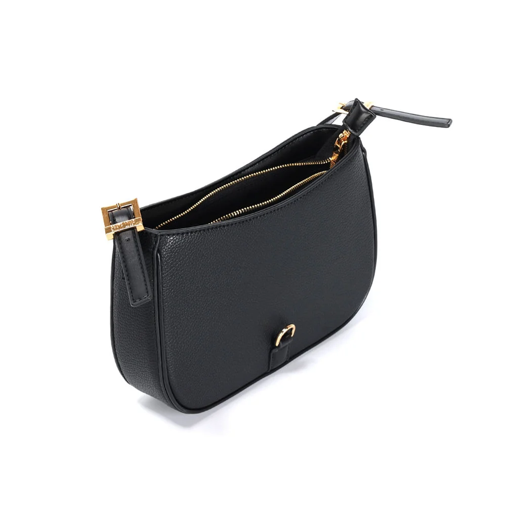 Bolsa Média Floater Estruturada Preto Alça De Ombro - vista 3 de 4