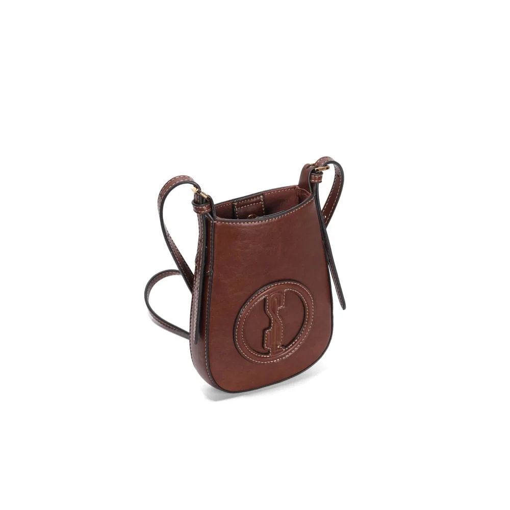 Bolsa Porta Celular Material Rustico Marrom Ferrugem Alça Transversal - vista 3 de 3