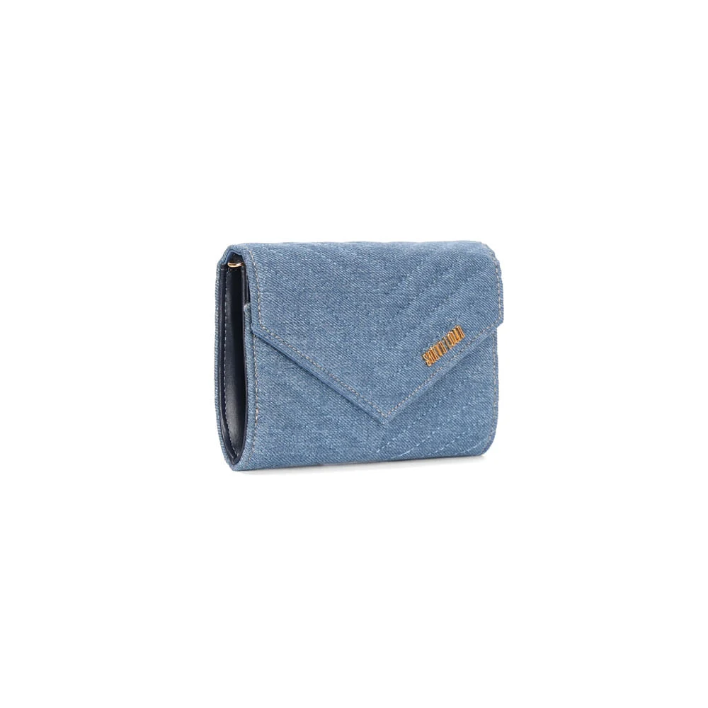Bolsa Carteira Pequena Jeans Azul Alça Transversal - vista 2 de 3