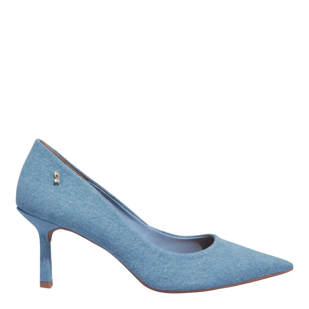 Scarpin Jeans Azul Blue Bico Fino - vista 1 de 3