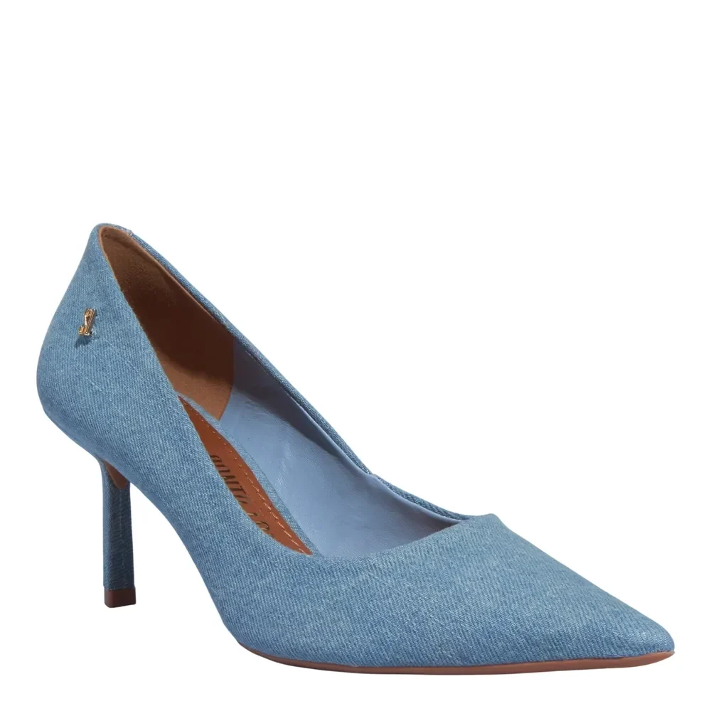 Scarpin Jeans Azul Blue Bico Fino - vista 2 de 3