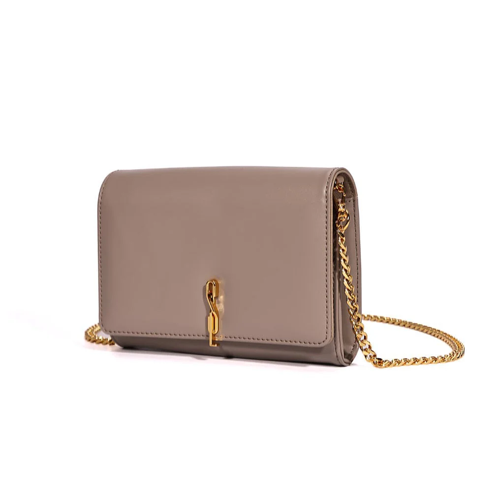 Bolsa Carteira Pequena Com Caixa Soft Cinza Fog Alça Transversal - vista 4 de 8