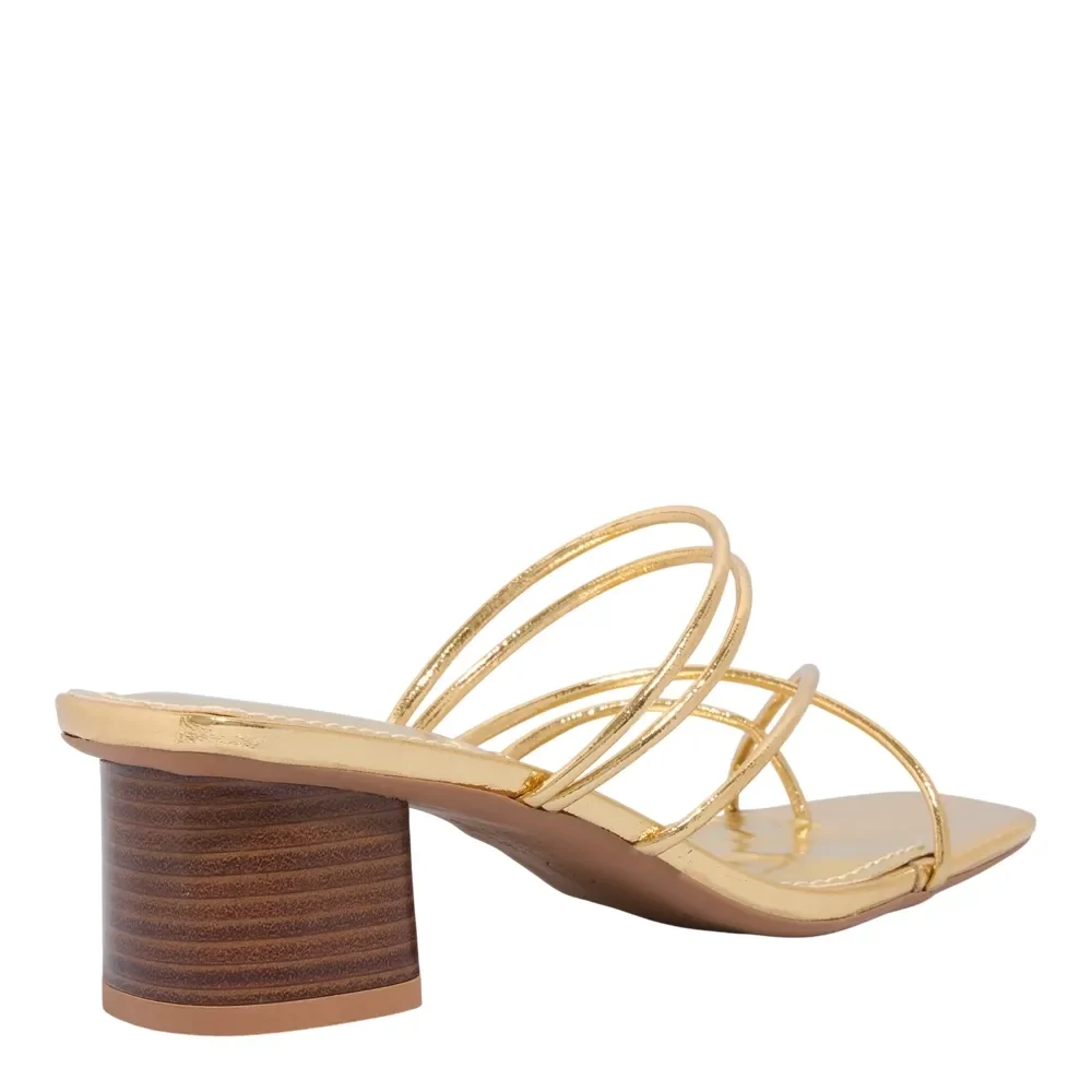 Mule Tiras Metalizado Dourado Salto Grosso - vista 3 de 3