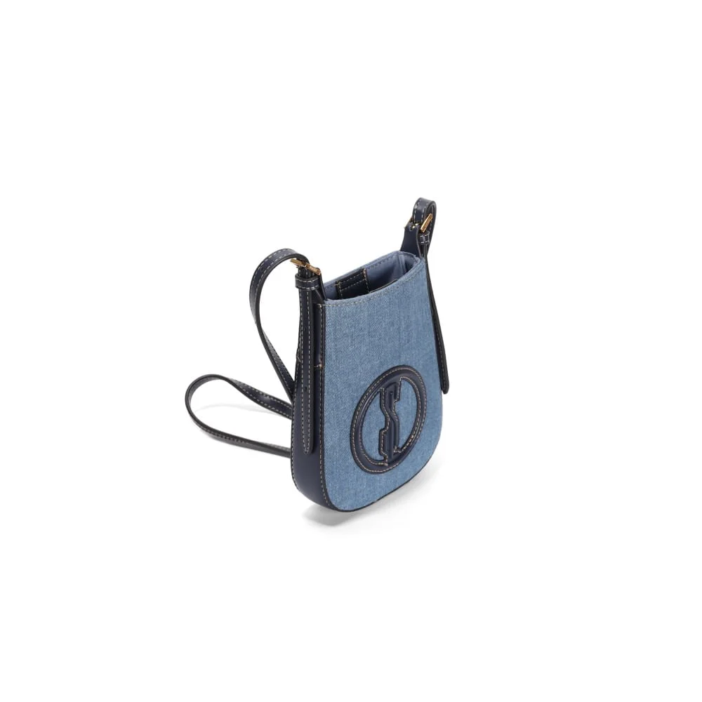 Bolsa Porta Celular Jeans Azul Alça Transversal - vista 3 de 3