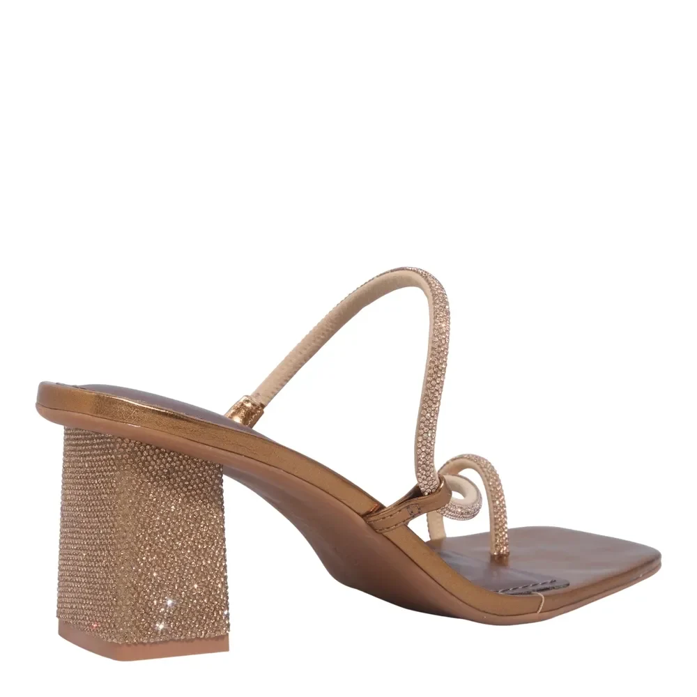 Mule Tecido Splendore Bronze Salto Grosso - vista 3 de 3