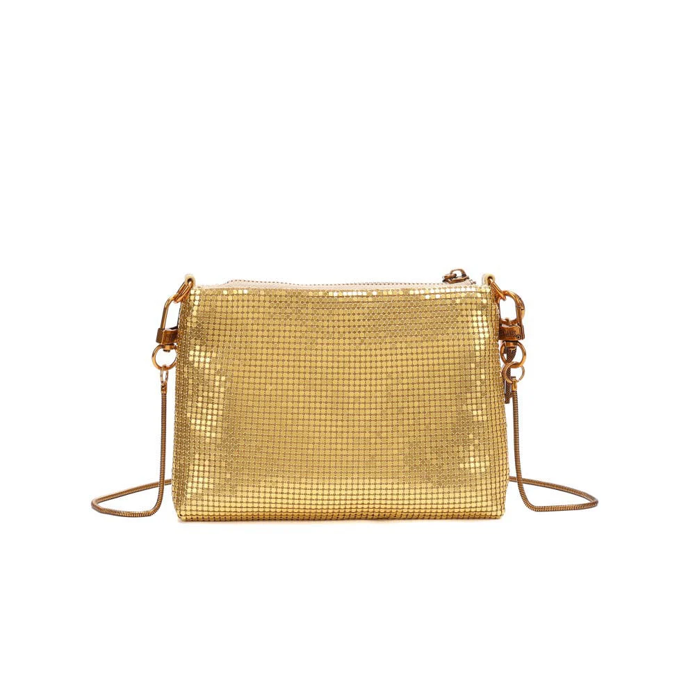 Bolsa Transversal Metalizada Dourada - vista 3 de 5