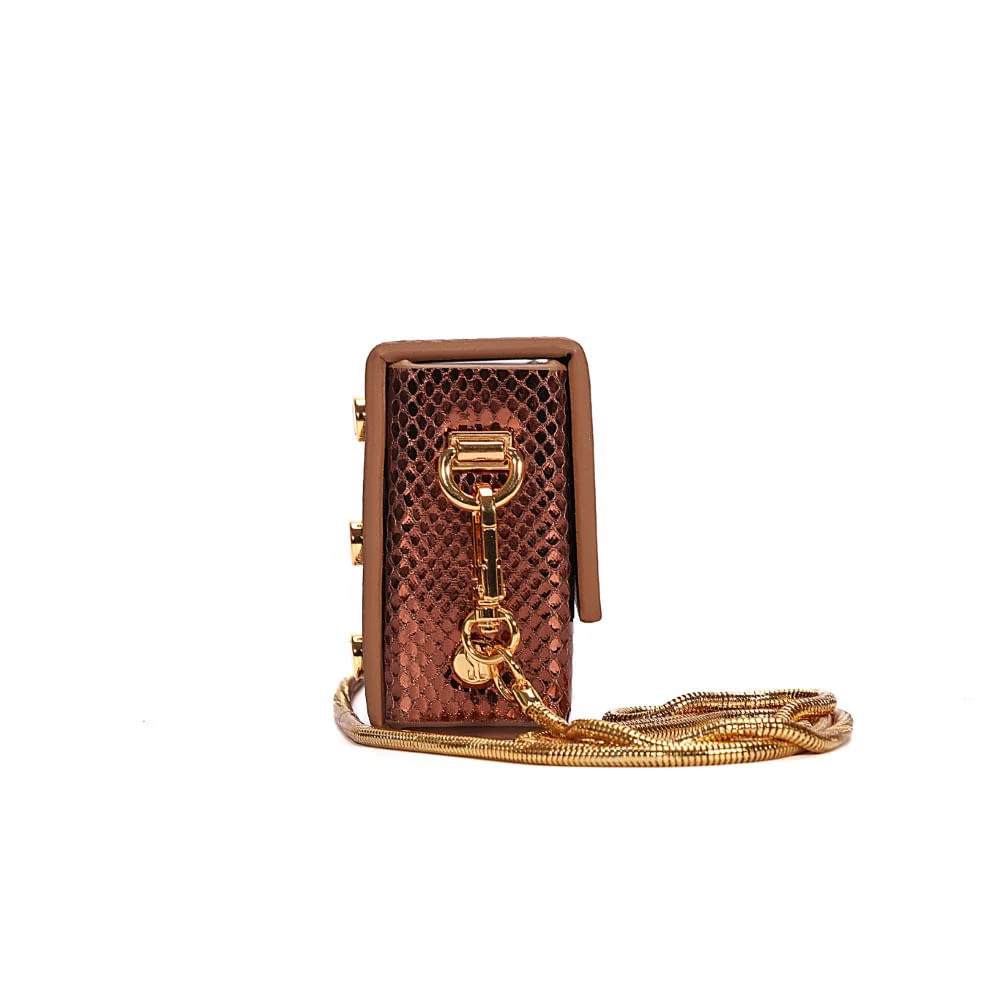 Bolsa Transversal Metalizado Bronze - vista 4 de 7