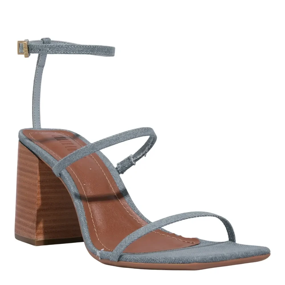 Sandalia Lolla Washed Salto Bloco Azul - vista 2 de 3